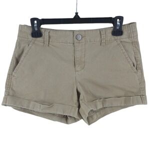 Aeropostale Low Rise Cuffed Khaki Tan Stretch Short 3" Shorts Womens 6